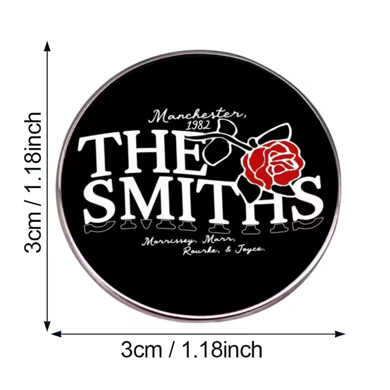 Smiths Red Rose Round - Enamel Pin