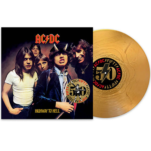 AC/DC - Highway to Hell (50th Anniversary) - Gold Color Vinyl Record