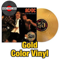 AC/DC - If You Want Blood, You've Got It (50th Anniversary) - Gold Vinyl Record Import rockit-t-shirts.myshopify.com
