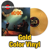 AC/DC - Let There Be Rock (50th Anniversary) Gold Vinyl Record Import rockit-t-shirts.myshopify.com #Indie_Vinyl_Den#