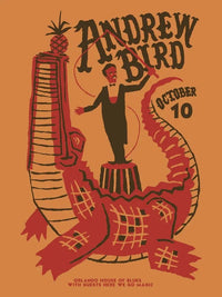 ANDREW BIRD - Orlando 2012 Gig Poster rockit-t-shirts.myshopify.com #Indie_Vinyl_Den#
