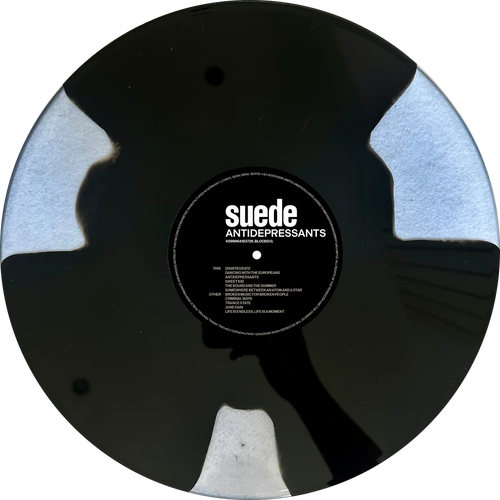 Suede - Antidepressants - ‘Broken’ Effect crystal Clear & Black Color Vinyl