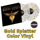 BON JOVI - Greatest Hits - 2LP Gold Splatter Color Vinyl Record rockit-t-shirts.myshopify.com #Indie_Vinyl_Den#