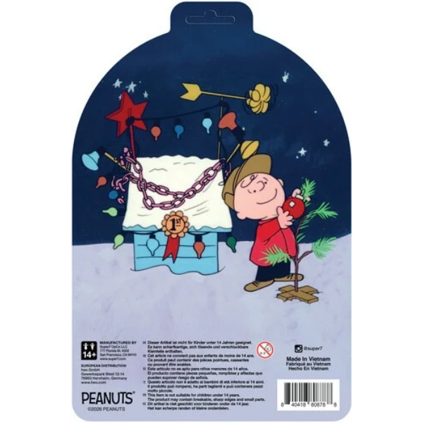 Charlie Brown & Sad Tree (Snow Globe Card Back) ReAction Figure - Super7