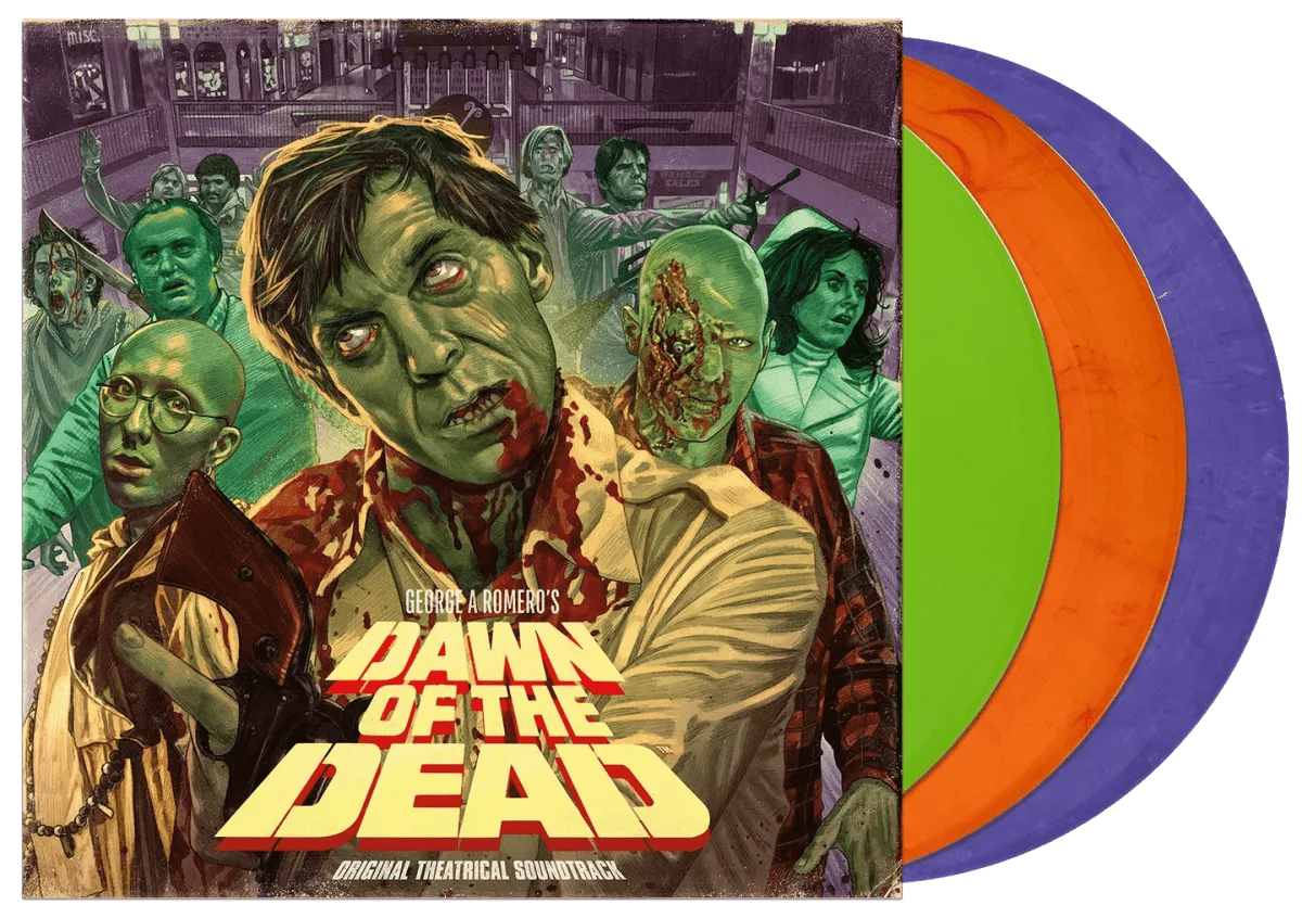 Banda sonora de El amanecer de los muertos - Disco de vinilo retro tricolor