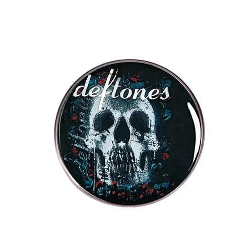 Deftones Skull Round - Enamel Pin rockit-t-shirts.myshopify.com #Indie_Vinyl_Den#