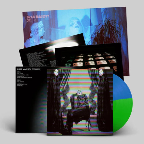 Drab Majesty - Careless - Green & Blue Split Color Vinyl Record rockit-t-shirts.myshopify.com #Indie_Vinyl_Den#