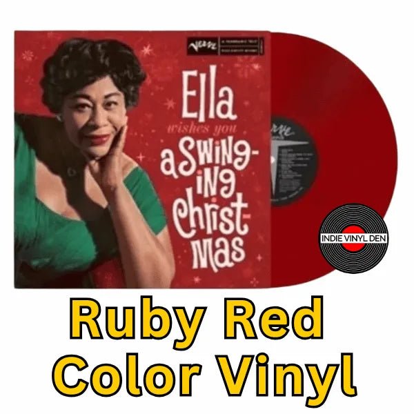 Ella Fitzgerald - Ella Wishes You a Swinging Christmas -Ruby Red Color Vinyl Record rockit-t-shirts.myshopify.com #Indie_Vinyl_Den#