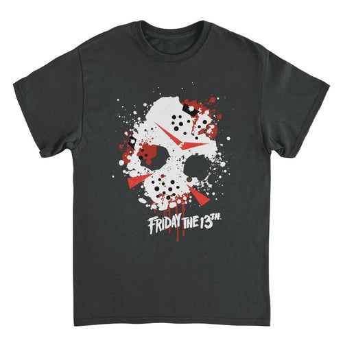Friday the 13th Mask Splatter Black T-Shirt rockit-t-shirts.myshopify.com #Indie_Vinyl_Den#