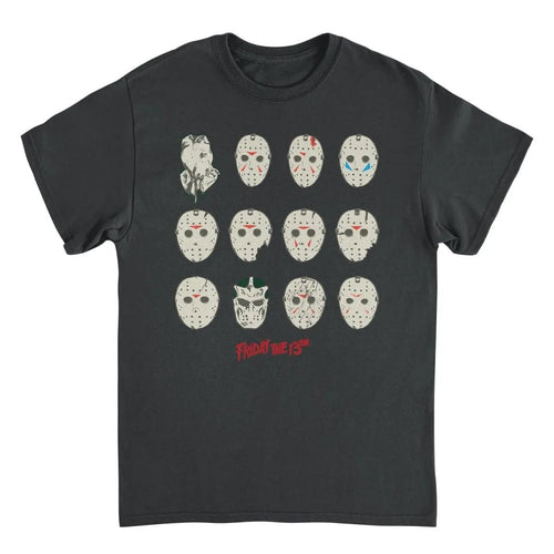 Friday the 13th Masks Black T-Shirt rockit-t-shirts.myshopify.com #Indie_Vinyl_Den#