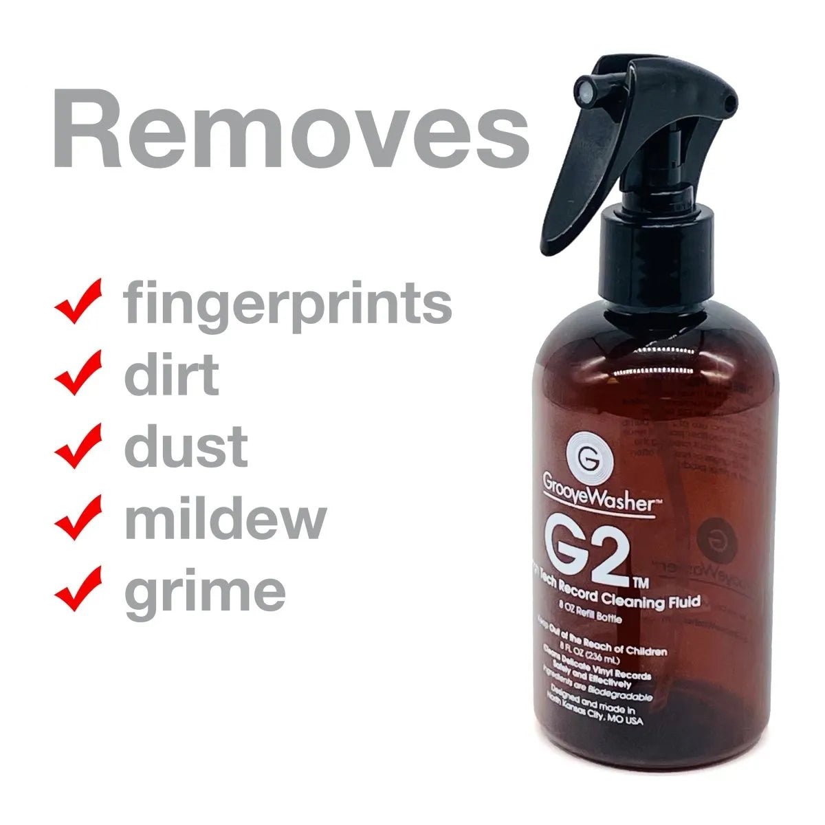 G2 Record Cleaning Fluid - 8oz Bottle by GrooveWasher