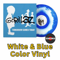 Gorillaz - Tomorrow Comes Today EP -  White & Blue Color-In-Color Vinyl Record * rockit-t-shirts.myshopify.com #Indie_Vinyl_Den#