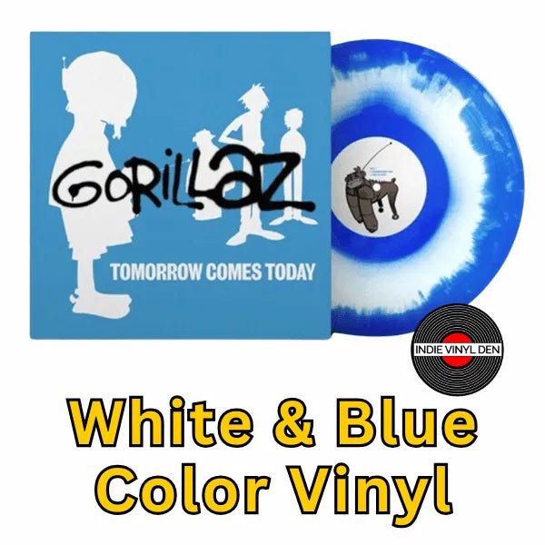 Gorillaz - Tomorrow Comes Today EP -  White & Blue Color-In-Color Vinyl Record *