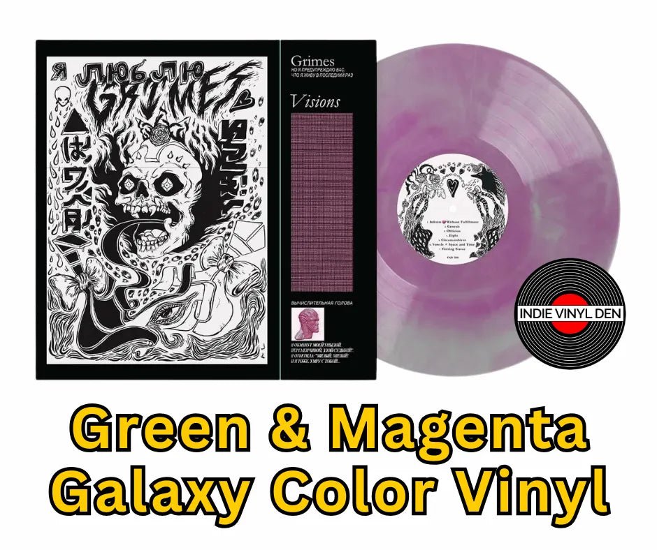 Grimes - Visions - Disco de vinilo de color galaxia verde y magenta