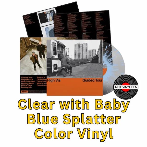High Vis - Guided Tour - Clear with Baby Blue Splatter Color Vinyl Record