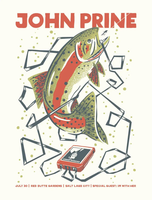 JOHN PRINE - 2019 Gig Poster rockit-t-shirts.myshopify.com #Indie_Vinyl_Den#