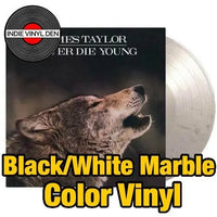 James Taylor - Never Die Young - White & Black Marbled Color Vinyl Record rockit-t-shirts.myshopify.com #Indie_Vinyl_Den#