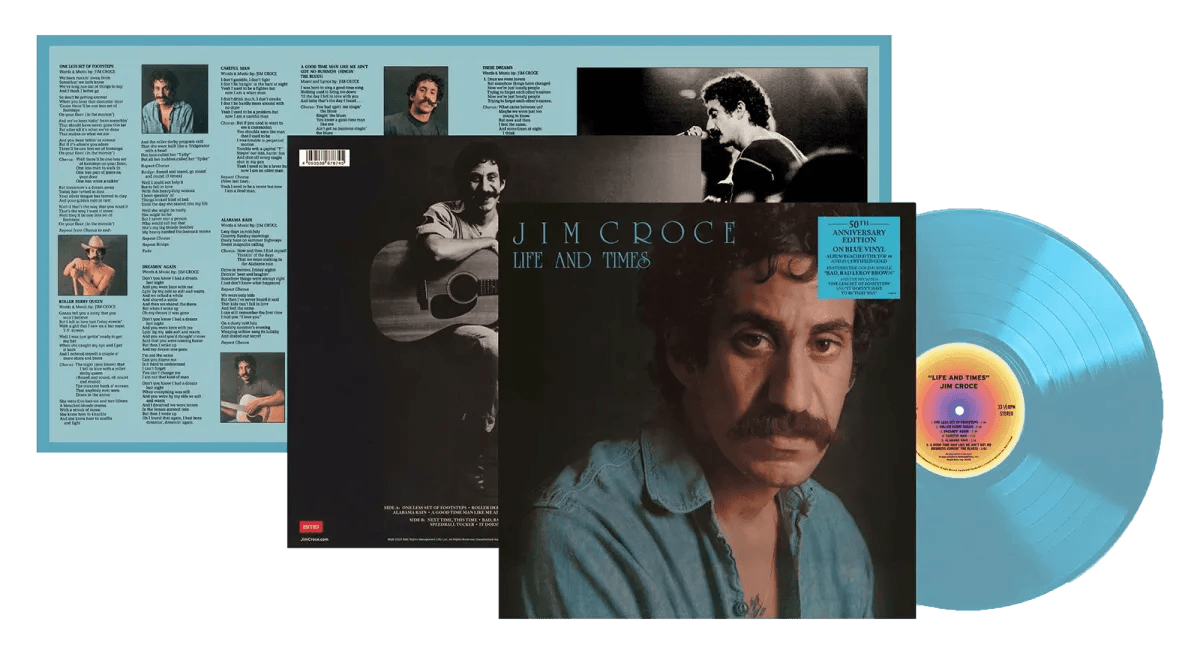 Jim Croce - Life and Times (50th Anniversary) - 180g Blue Color Vinyl Record rockit-t-shirts.myshopify.com #Indie_Vinyl_Den#