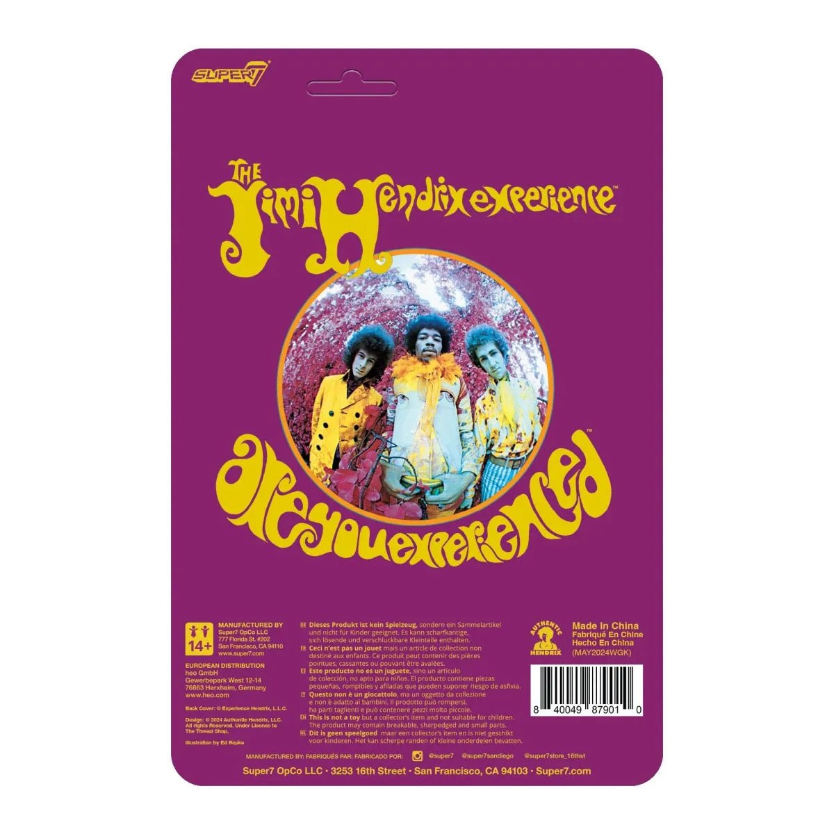 Jimi Hendrix (Reverse Album Colors) ReAction Figures - Super 7