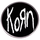 KORN logo white round - Enamel Pin rockit-t-shirts.myshopify.com #Indie_Vinyl_Den#