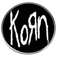 KORN logo white round - Enamel Pin rockit-t-shirts.myshopify.com #Indie_Vinyl_Den#
