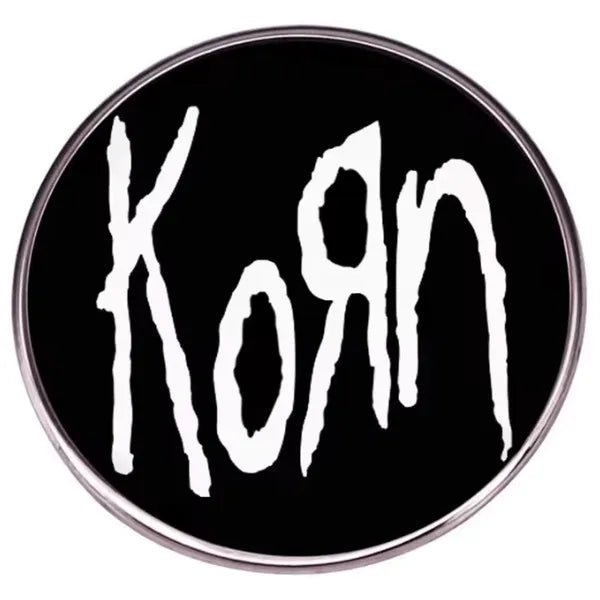 KORN logo white round - Enamel Pin