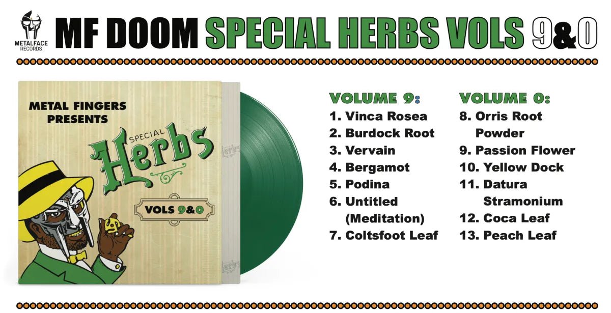 MF DOOM - Metal Fingers Presents: Special Herbs Vol. 0-9 - Color Vinyl Record rockit-t-shirts.myshopify.com #Indie_Vinyl_Den#