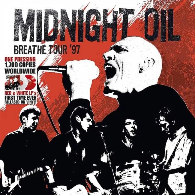 Midnight Oil - Pleasure Island, Live - Red & White Color Vinyl 2LP Import