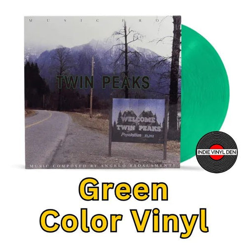 Music From Twin Peaks - Angelo Badalamenti -Green Color Vinyl Record * rockit-t-shirts.myshopify.com #Indie_Vinyl_Den#