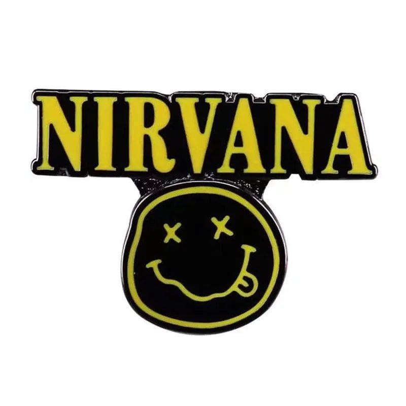 Nirvana Smiley Enamel Pin rockit-t-shirts.myshopify.com #Indie_Vinyl_Den#