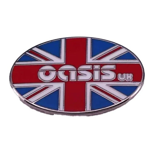 Oasis Flag Logo Enamel Pin rockit-t-shirts.myshopify.com #Indie_Vinyl_Den#
