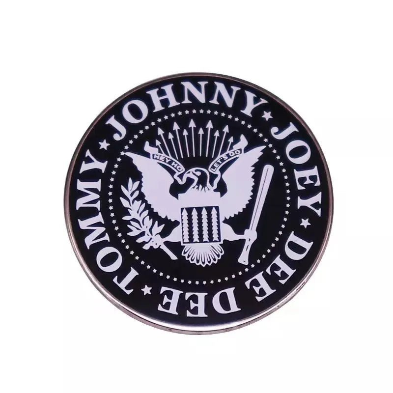 Ramones Names Round - Enamel Pin rockit-t-shirts.myshopify.com