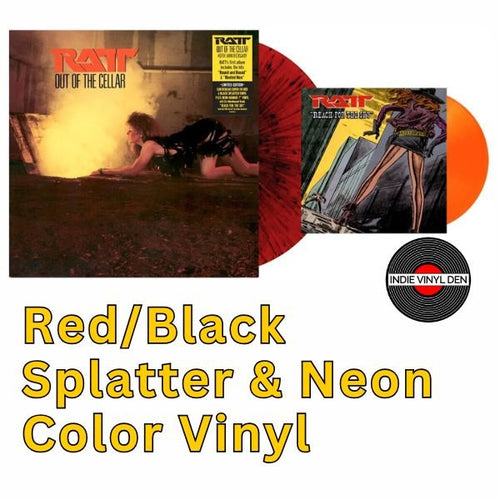 Ratt - Out of the Cellar (40th Anniversary) - Red/Black Splatter & Neon Vinyl Record - Indie Vinyl Den