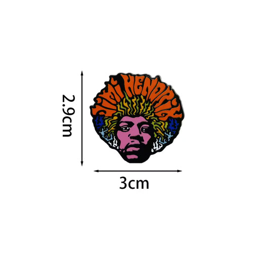 Jimi Hendrix Head - Enamel Pin