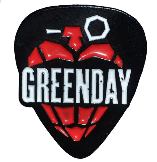Green Day Grenade Guitar Pick-Shaped - Enamel Pin