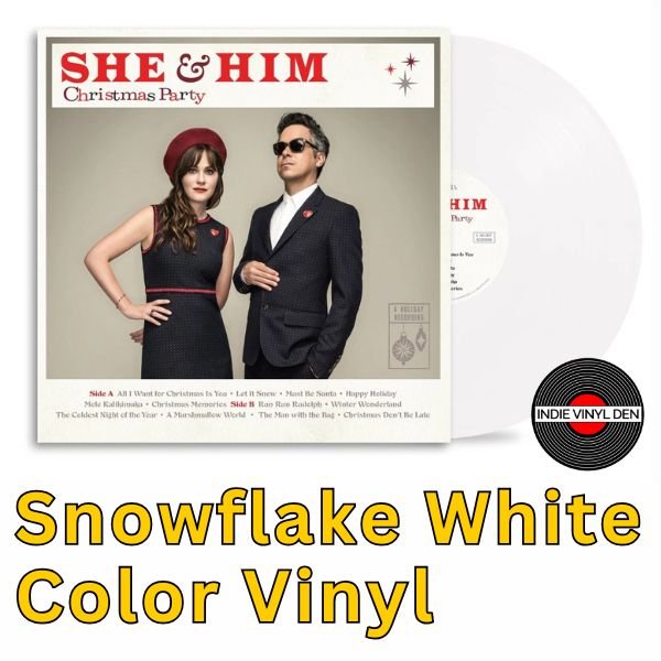 She & Him - Christmas Party - Snowflake White Color Vinyl Record