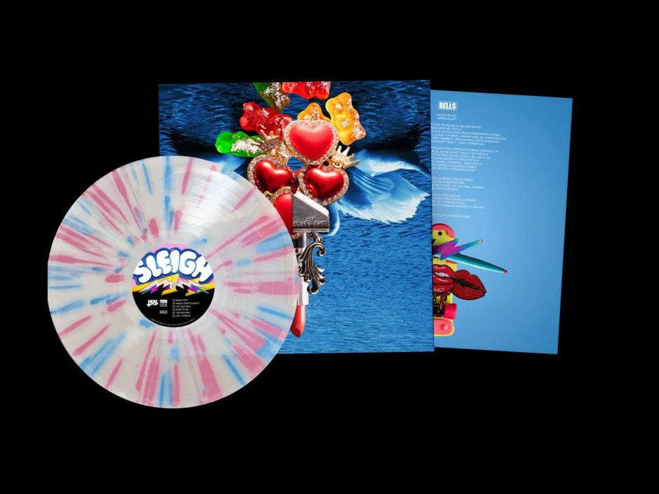 Sleigh Bells - Bunky Becky Birthday Boy - Clear W/ Pink & Blue Splatter Color Vinyl Record
