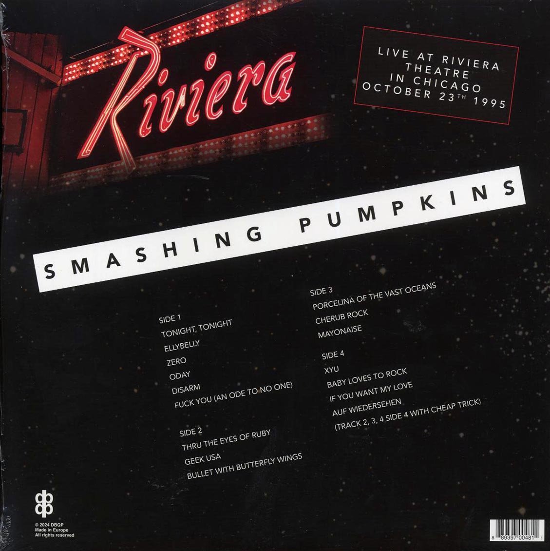Smashing Pumpkins - Live at Riviera Theatre Chicago October 1995 - Vinyl Record - Indie Vinyl Den