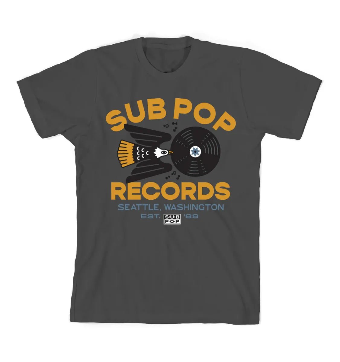 Sub Pop Eagle Record Asphalt T-shirt – Indie Vinyl Den