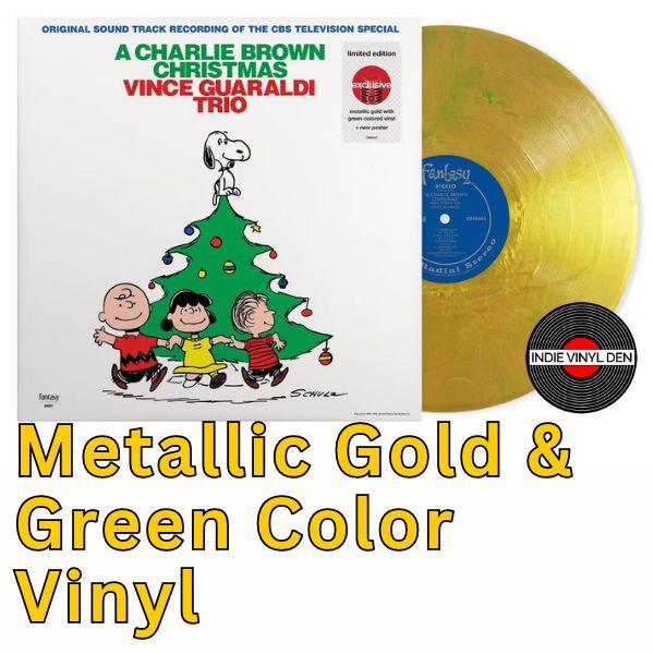 Vince Guaraldi Trio - A Charlie Brown Christmas - Metallic Gold with Green Color Vinyl Record