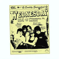Wednesday - Live At WXPN Philadelphia PA 4/6/2023 - Pink Color Vinyl Record rockit-t-shirts.myshopify.com #Indie_Vinyl_Den#
