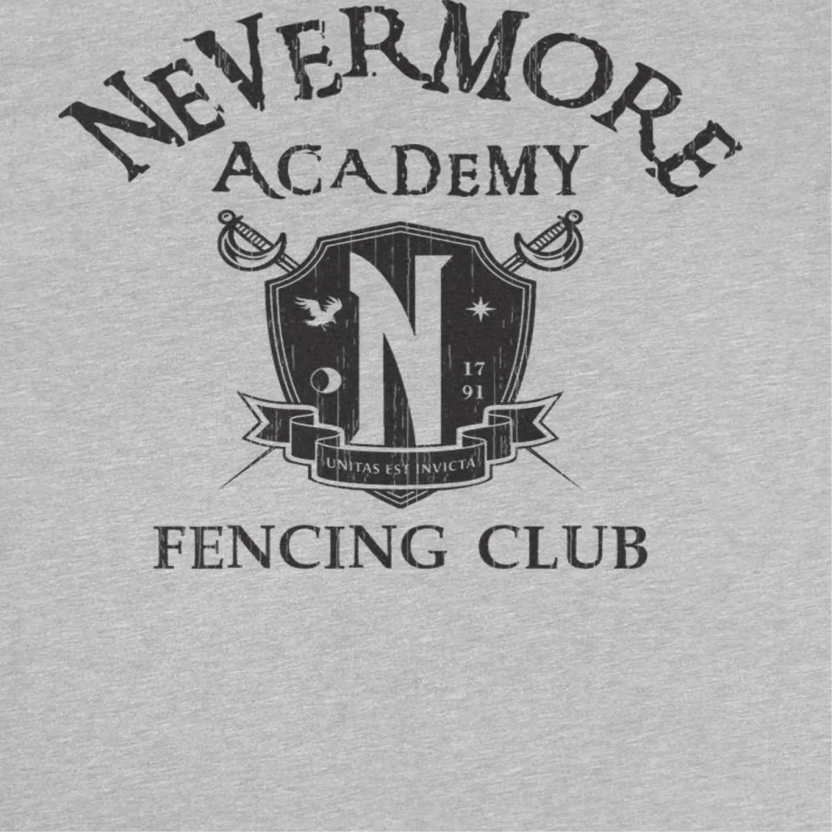 Wednesday Fencing 3 Front Sport Grey T-Shirt