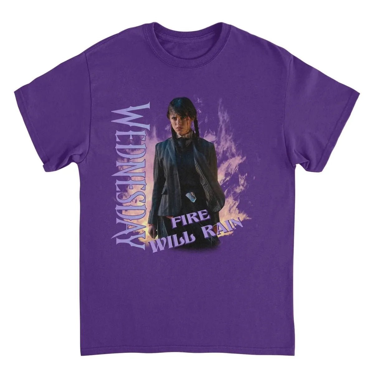 Wednesday Fire Purple T-Shirt rockit-t-shirts.myshopify.com #Indie_Vinyl_Den#