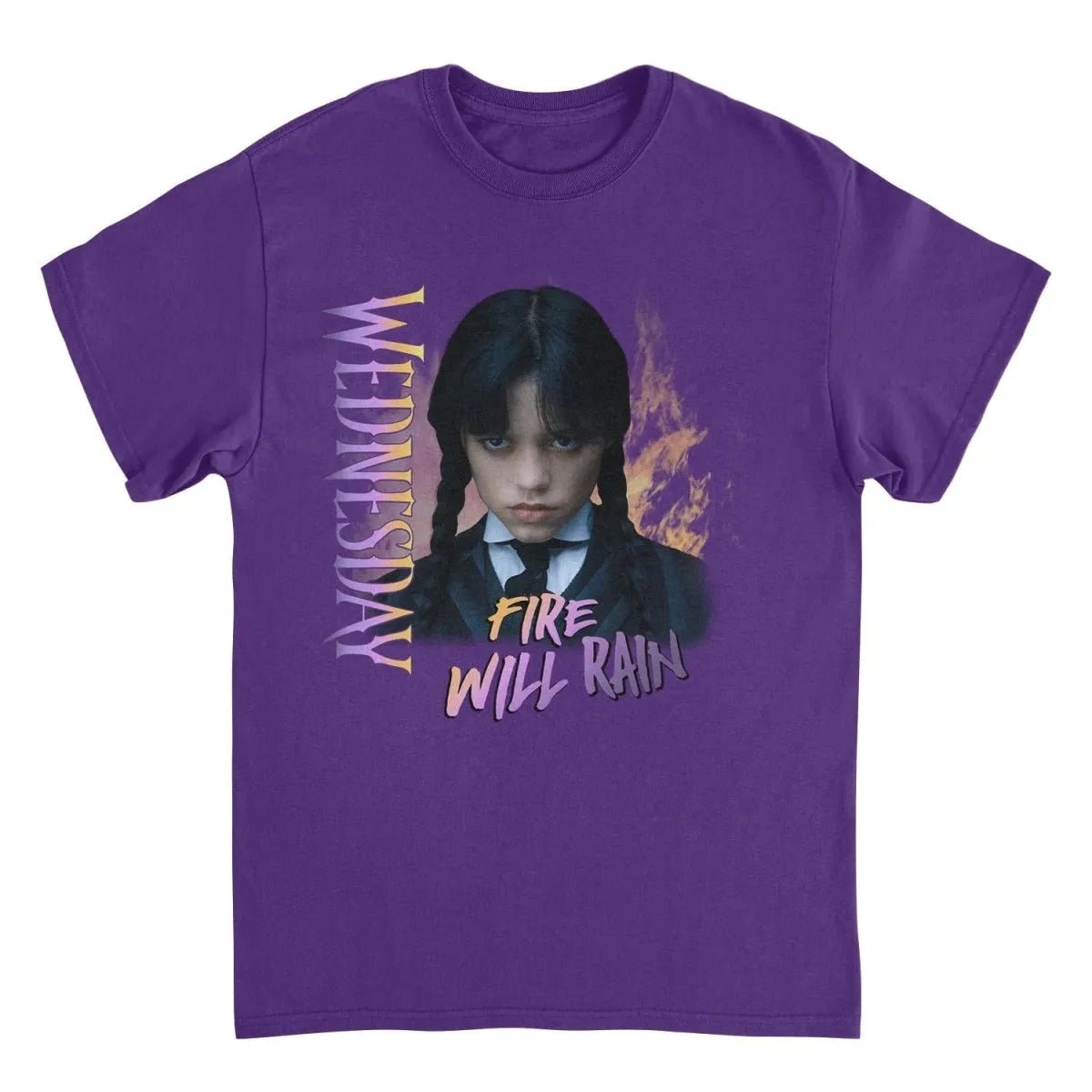 Wednesday Fire V2 Purple T-Shirt rockit-t-shirts.myshopify.com #Indie_Vinyl_Den#