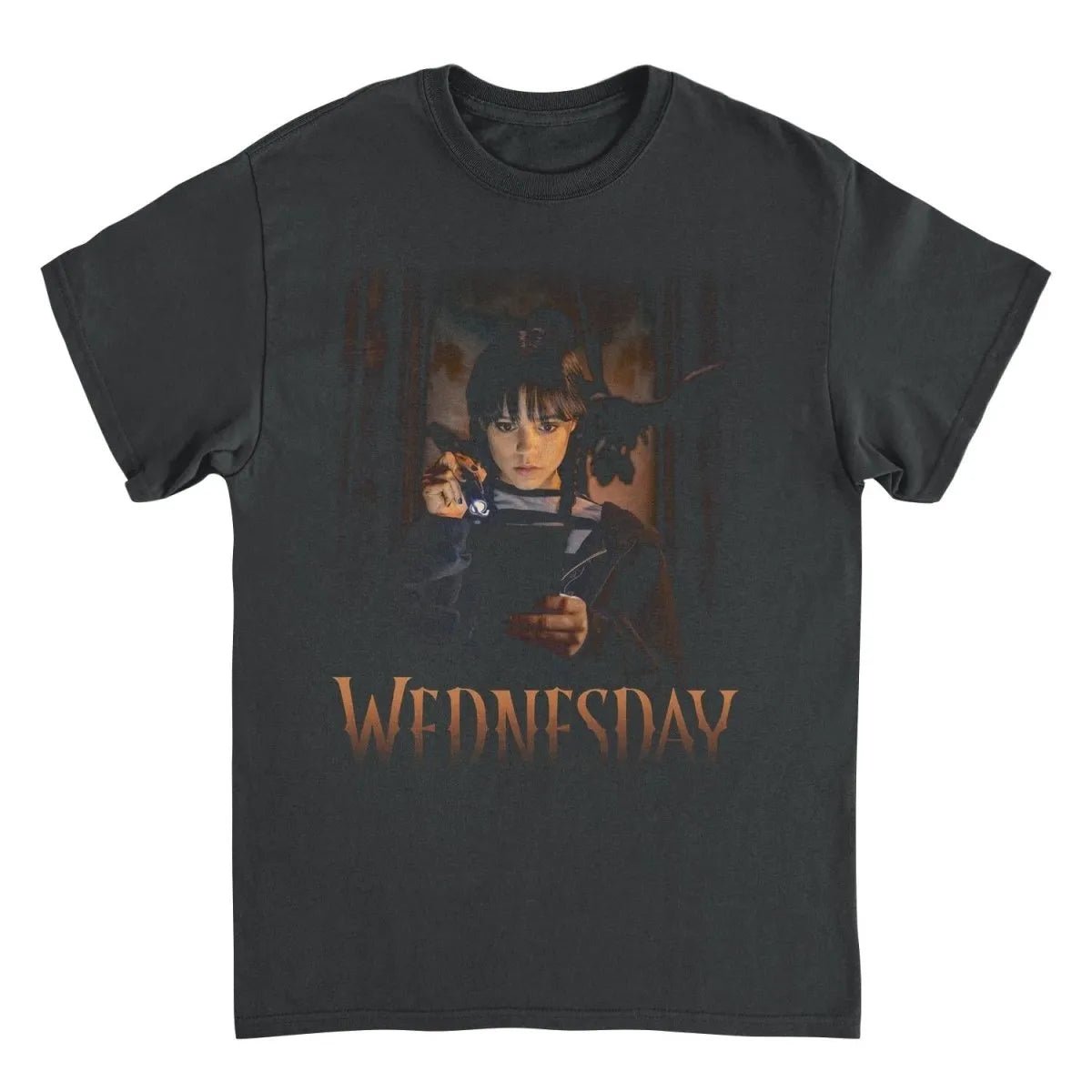 Wednesday Flashlight Black T-Shirt rockit-t-shirts.myshopify.com #Indie_Vinyl_Den#