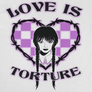 Wednesday Love is Torture White T-Shirt rockit-t-shirts.myshopify.com #Indie_Vinyl_Den#
