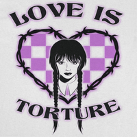 Wednesday Love is Torture White T-Shirt rockit-t-shirts.myshopify.com #Indie_Vinyl_Den#