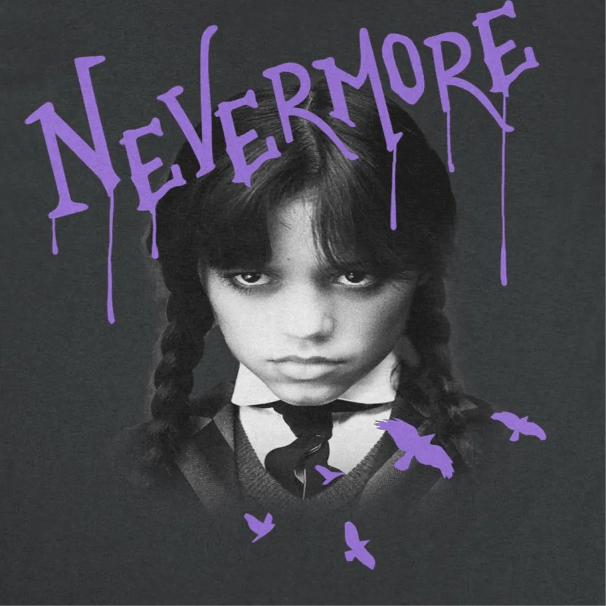 Wednesday Nevermore Drip Black T-Shirt
