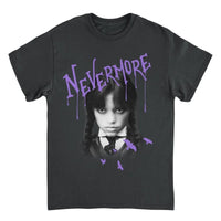 Wednesday Nevermore Drip Black T-Shirt rockit-t-shirts.myshopify.com #Indie_Vinyl_Den#