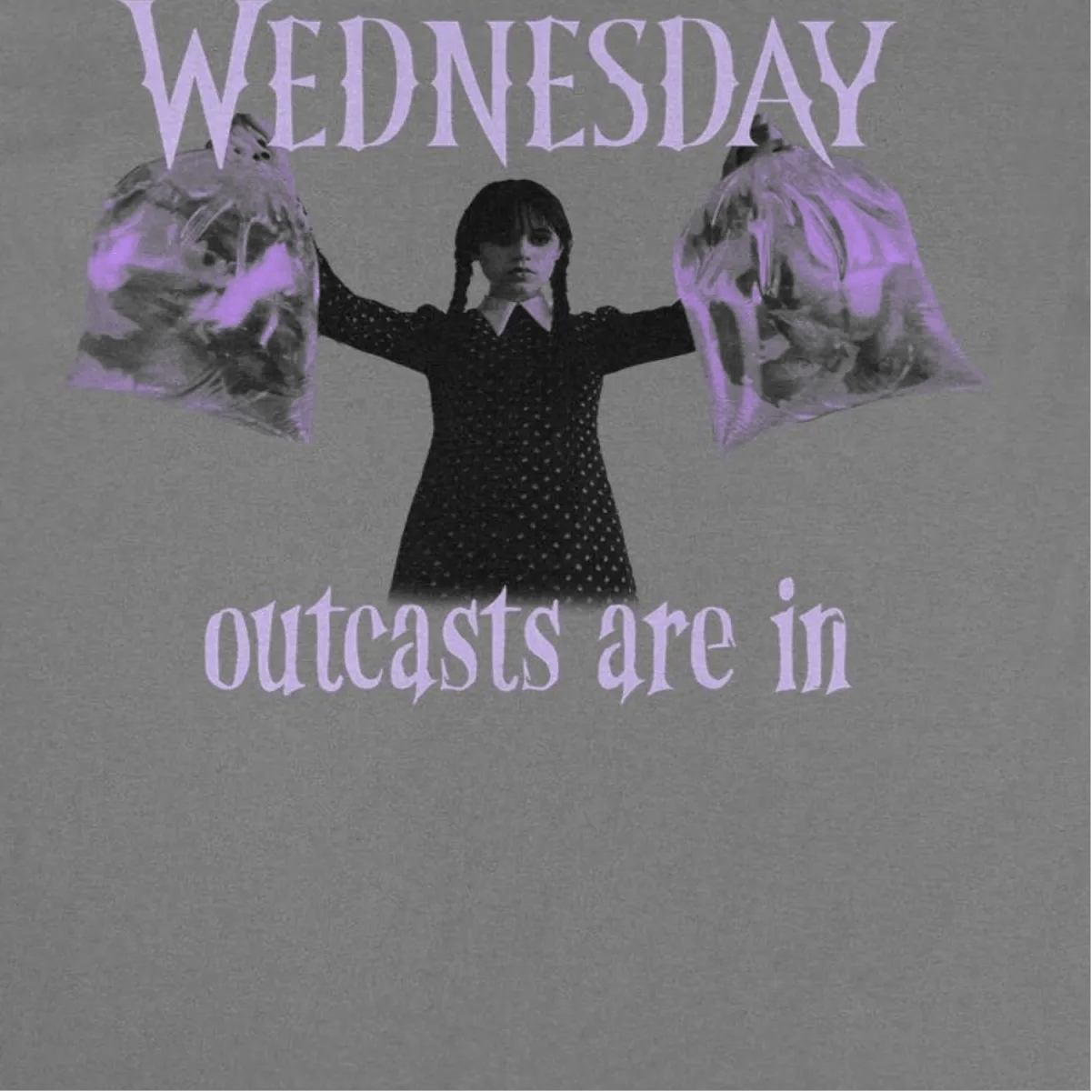 Wednesday Outcasts Are In Charcoal T-Shirt
